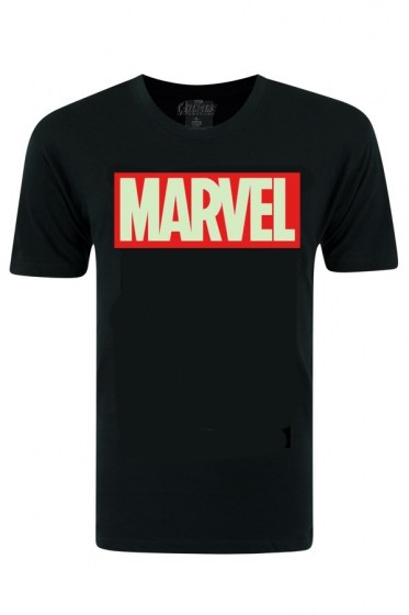 Marvel Logo Glow In The Dark T-shirt - Black 
