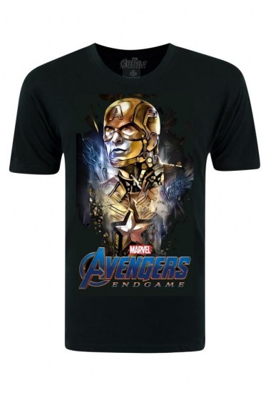 Avengers Captain America  Black T-shirt 